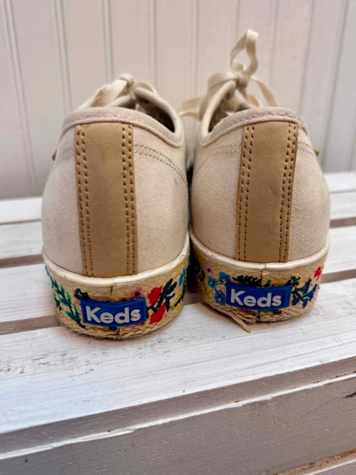 Keds x Rifle Paper Co. Embroidered Triple Kick Sneakers - Size 9