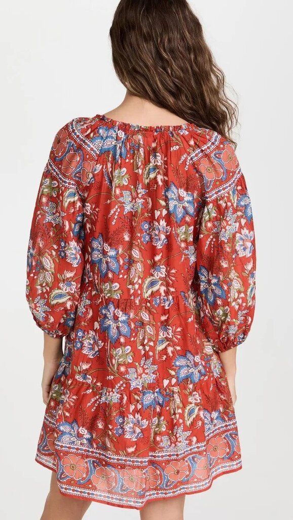 Velvet By Graham & Spencer Lilah Printed Boho Dress in Rouge - Size Small