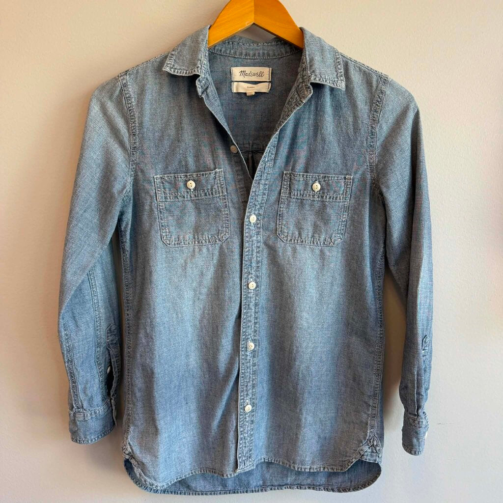 Madewell Chambray Button Down Shirt - Size XXS