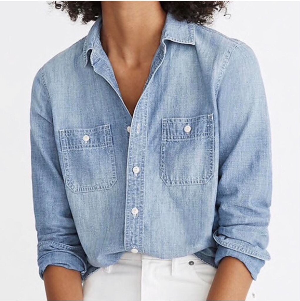 Madewell Chambray Button Down Shirt - Size XXS
