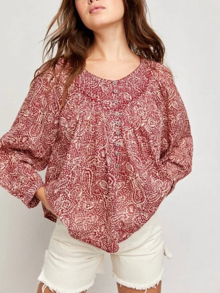We The Free Cool Meadow Blouse - Size Medium