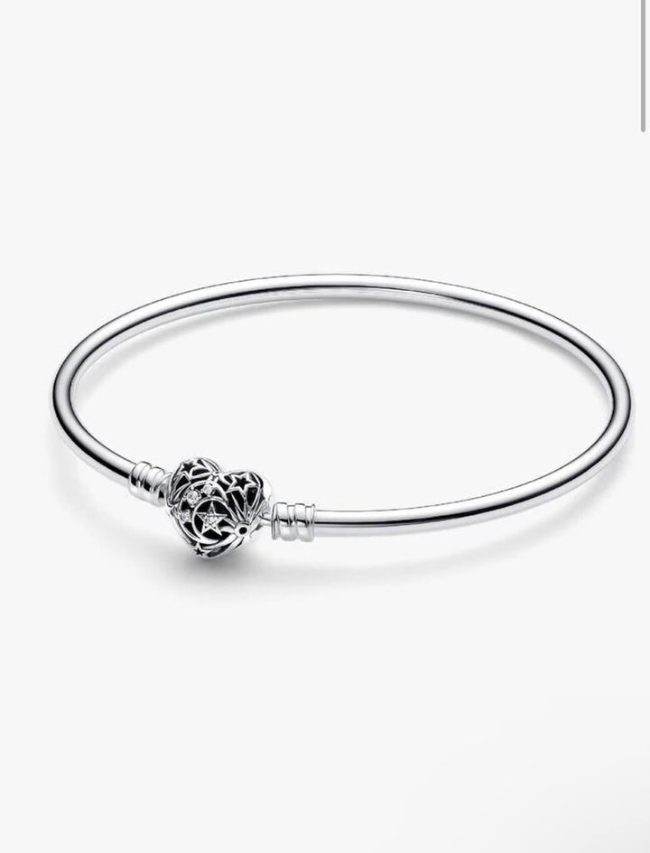 Pandora Celestial Heart Clasp Bangle