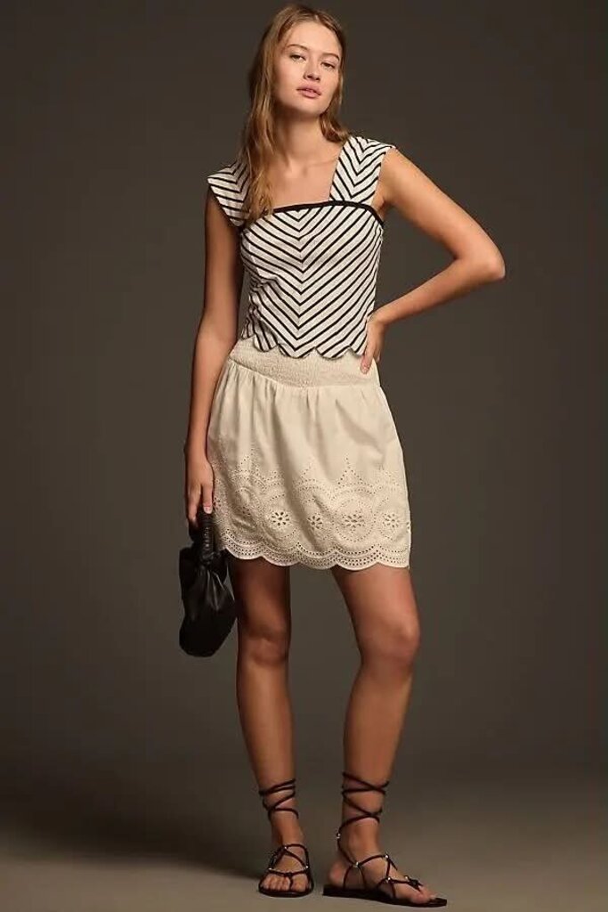 Free the Roses Smocked-Waist Mini Skirt - Size Large