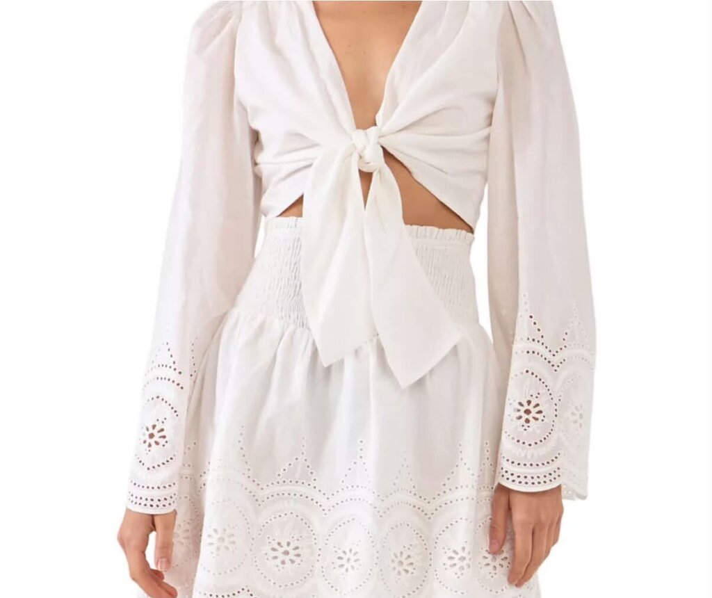 Free the Roses Front Tie Laced Crop Top - Size Large