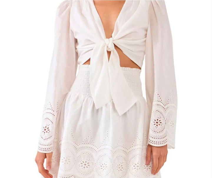 Free the Roses Front Tie Laced Crop Top - Size Large