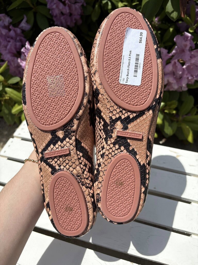 Tory Burch Minnie Travel Ballet Flats in Snake Print - Size 8.5