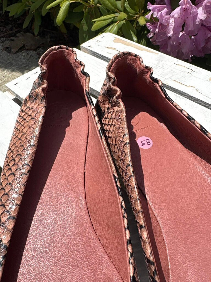 Tory Burch Minnie Travel Ballet Flats in Snake Print - Size 8.5