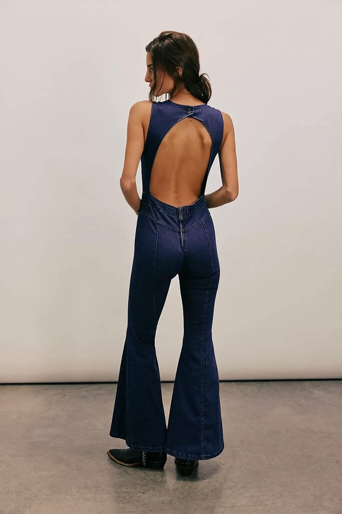 Free People Cayenne Jumpsuit in Blueberry - Size 26