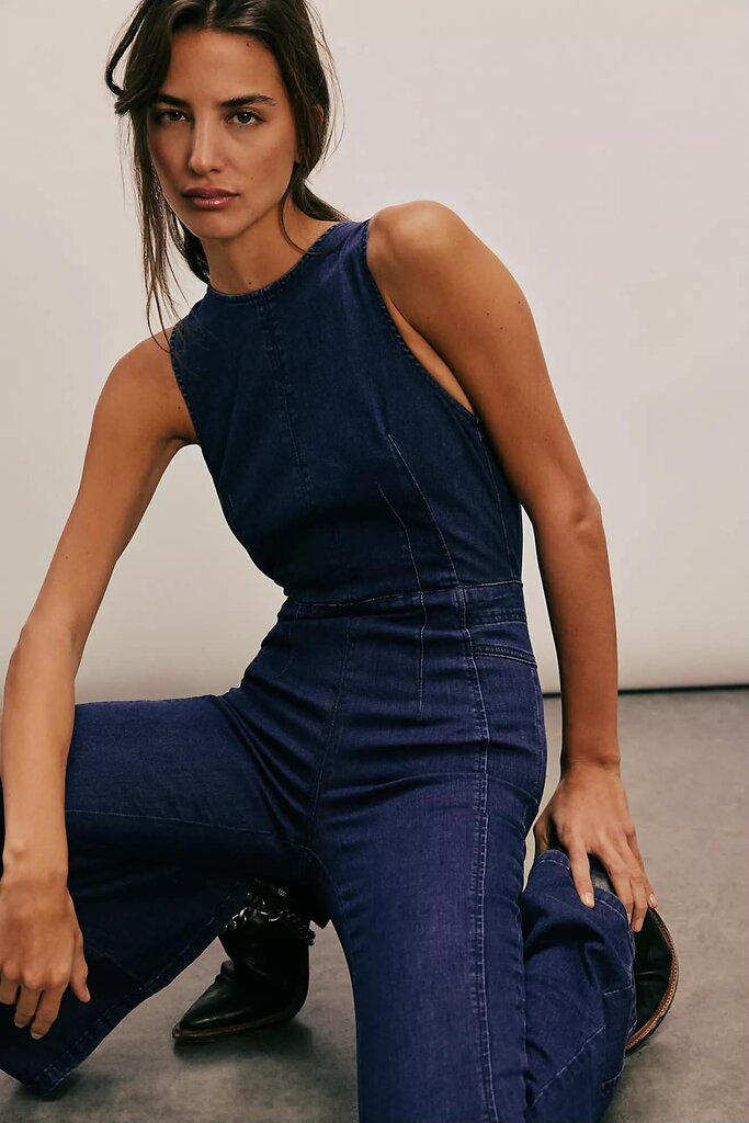Free People Cayenne Jumpsuit in Blueberry - Size 26
