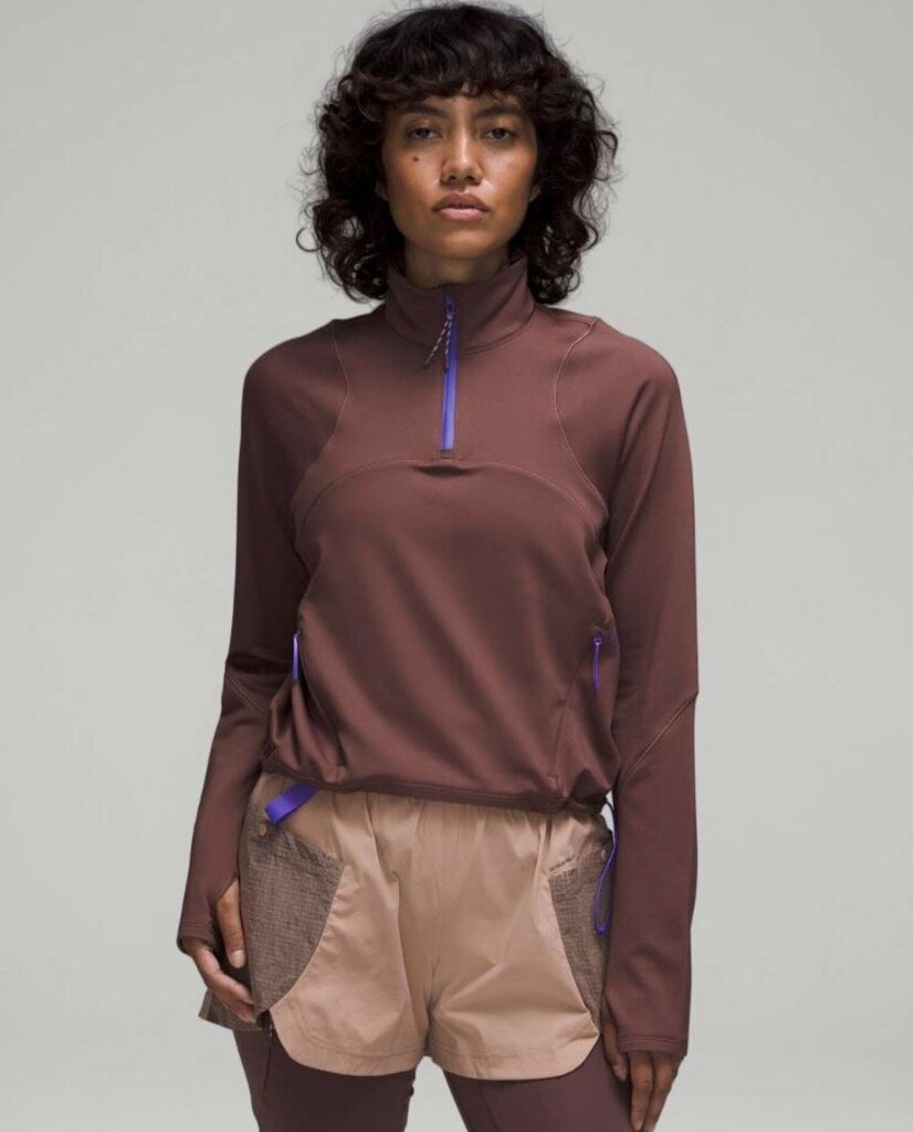 Lululemon Tech Fleece Hiking 1/4 Zip Pullover in dark Oxide/Pink Clay (Retails for $128) - Size 4
