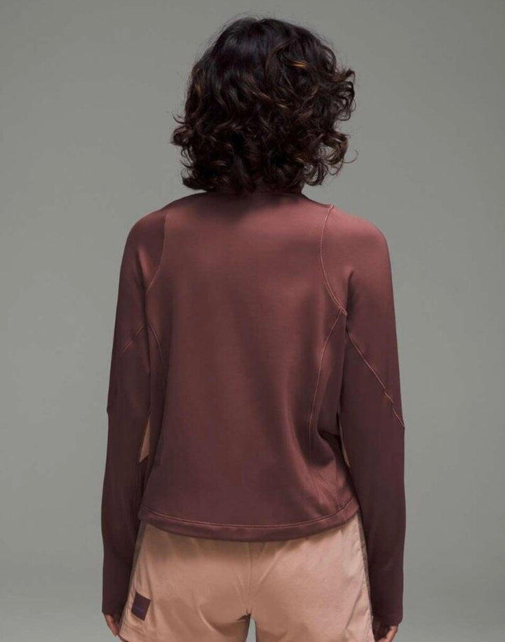 Lululemon Tech Fleece Hiking 1/4 Zip Pullover in dark Oxide/Pink Clay (Retails for $128) - Size 4