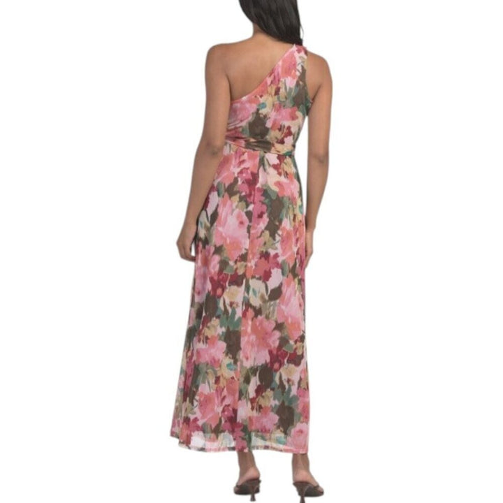 Nicole Miller NWT Mesh One Shoulder Dress in Rose - Size 4