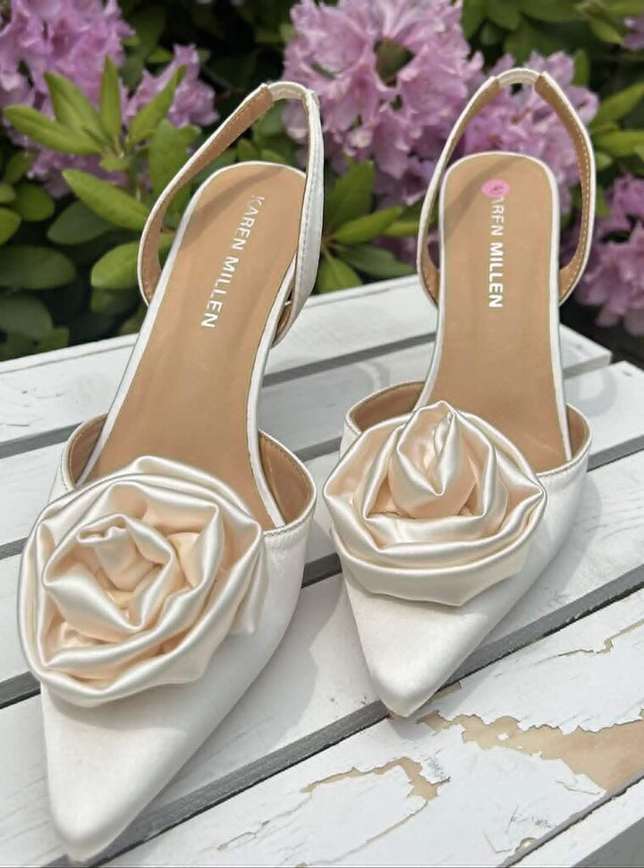 Karen Millen Flower Detail Court Slingback Pumps - Size 8