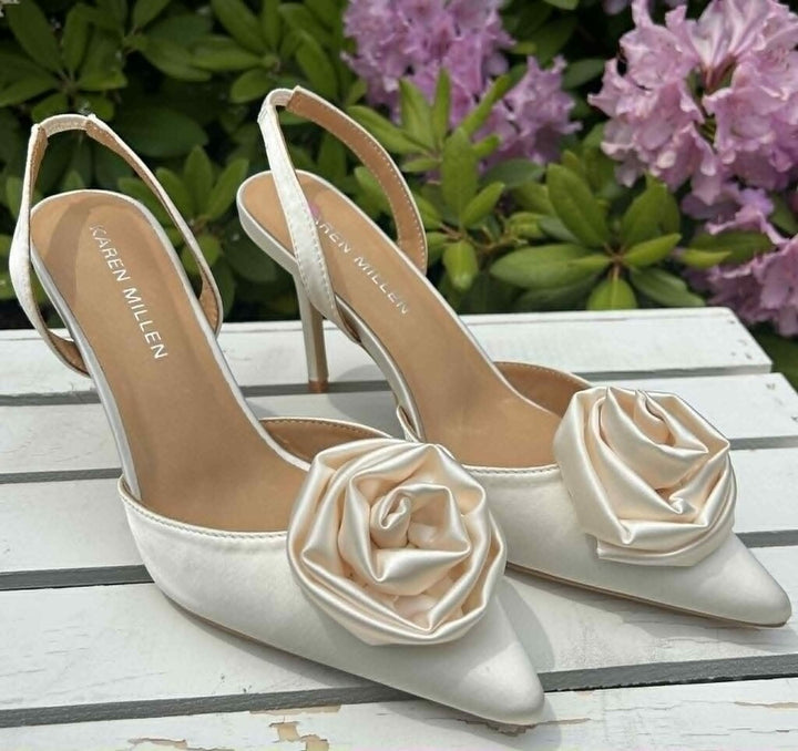 Karen Millen Flower Detail Court Slingback Pumps - Size 8