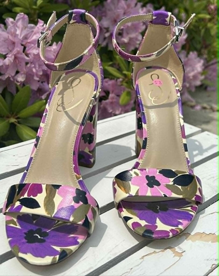 Sam Edelman Floral Block Heels - Size 8.5