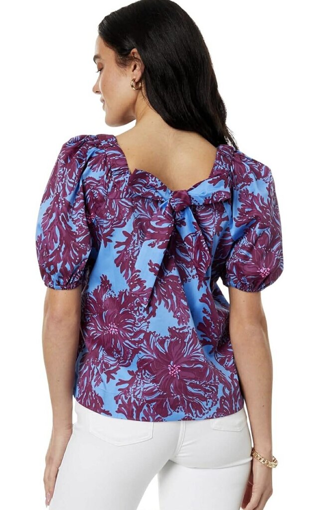 Lilly Pulitzer NWT Torrey Short Sleeve Stretch Top in Abaco Blue - Size 4