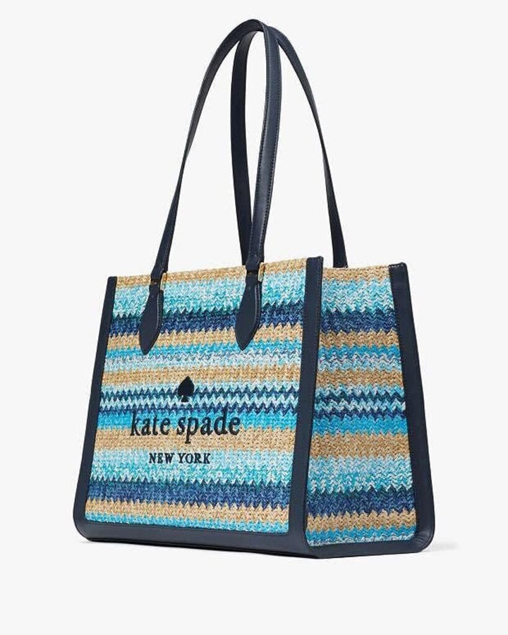 Kate Spade Ellie Stripe Straw Large Tote