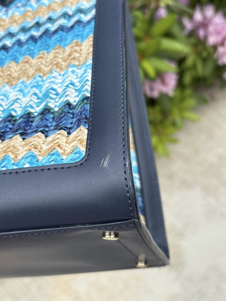 Kate Spade Ellie Stripe Straw Large Tote