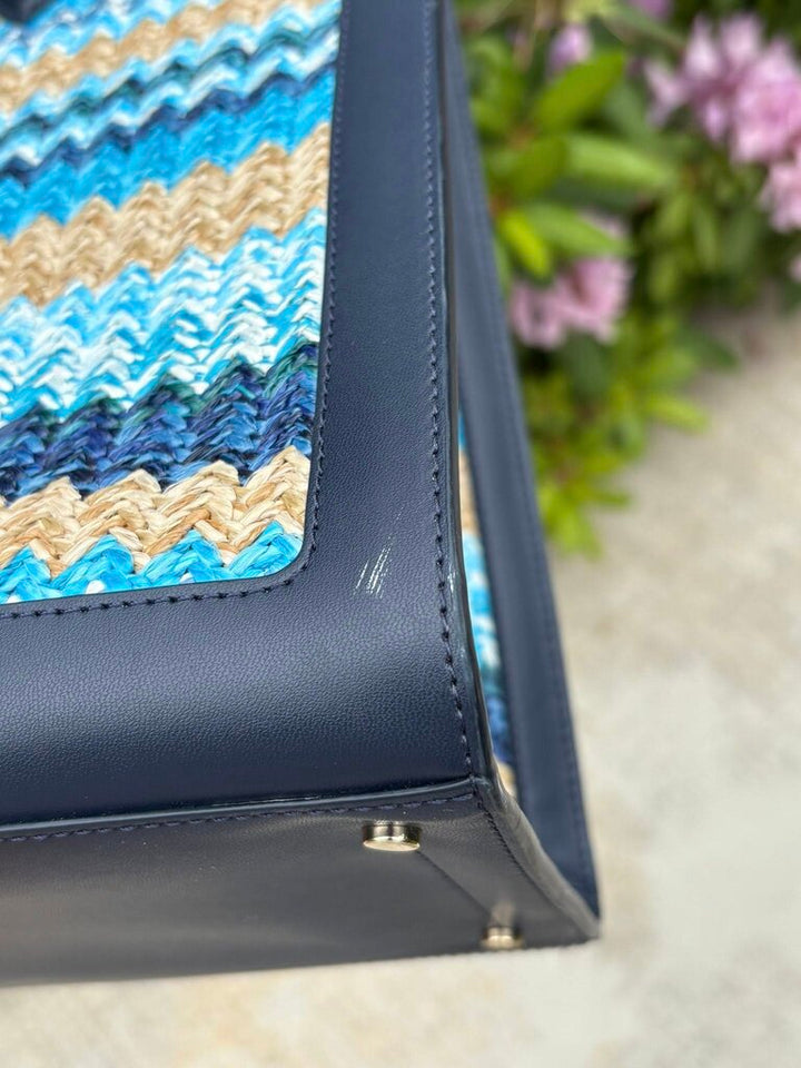 Kate Spade Ellie Stripe Straw Large Tote