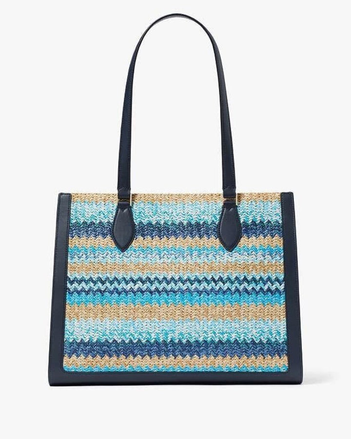 Kate Spade Ellie Stripe Straw Large Tote
