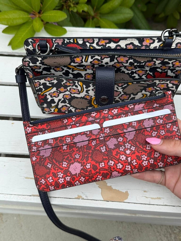 Coach Mixed Yankee Floral Wallet Crossbody
