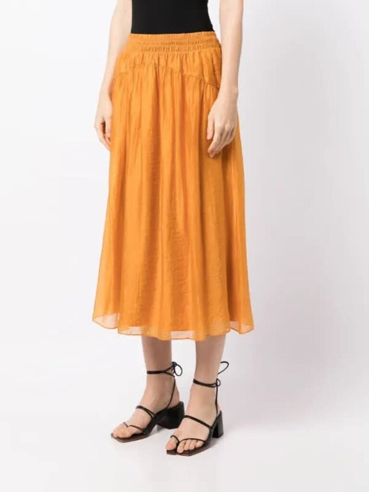 Vince Smocked High Waist Midi Skirt (Retails for $345) - Size Medium