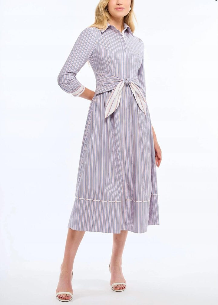 Shoshanna Clarice Midi Shirt Dress in French Blue - Size 8