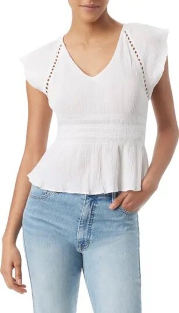 Sam Edelman Flutter Sleeve Peplum Top NWT