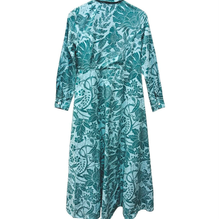 Livro Classic Shirt Dress in Blue Blossoms - Size 8