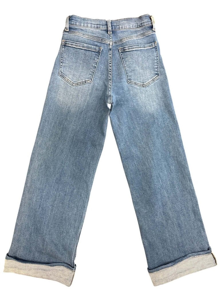 JBD Wide Leg Cuffed Jeans - Size 26