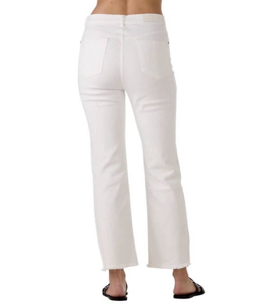 Bianco The Imposter Frayed Hem Cropped Jeans In White - Size 26