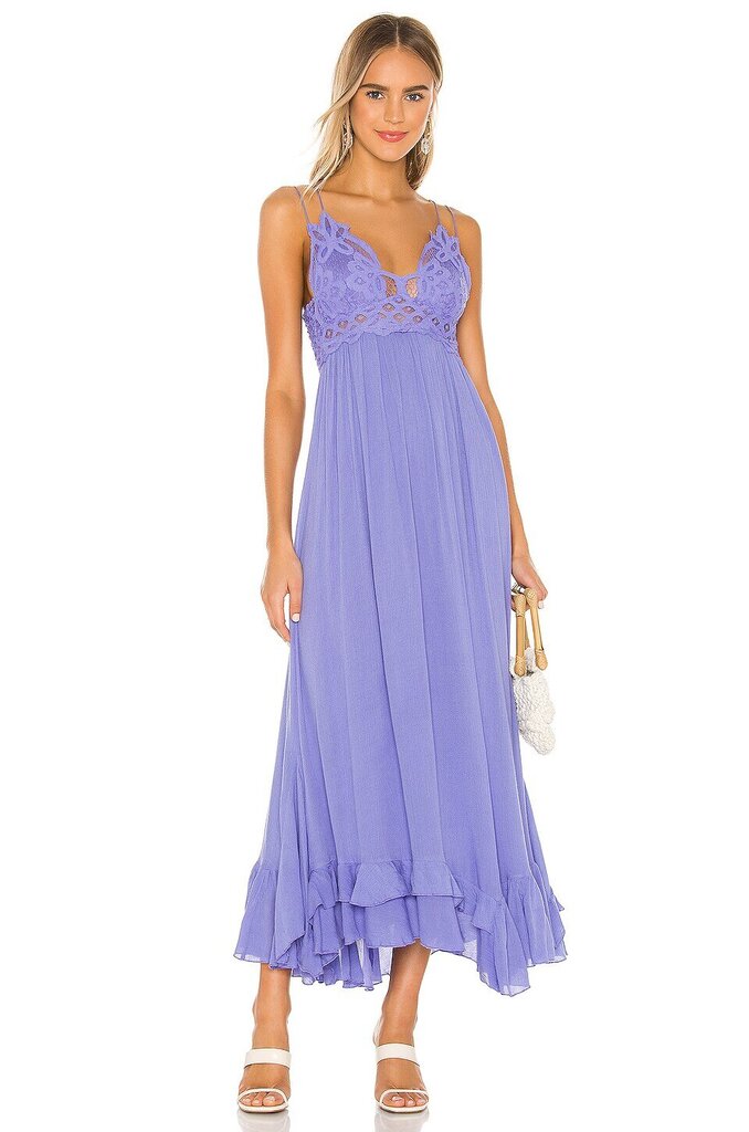 Free People Adella Midi Slip Dress in Sapphire - Size Large (Retails for $128)
