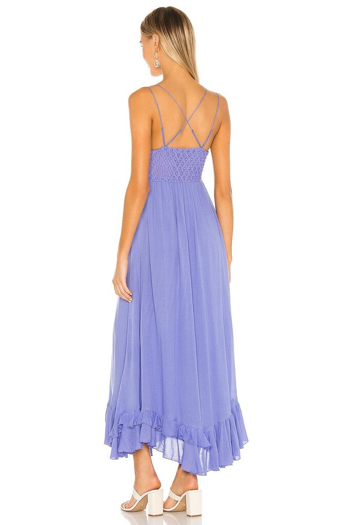 Free People Adella Midi Slip Dress in Sapphire - Size Large (Retails for $128)