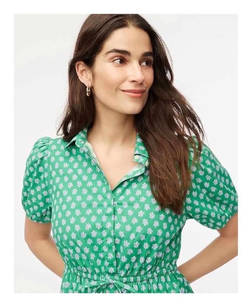J. Crew Short Sleeve Collared Tie Waist Dress - Size 6