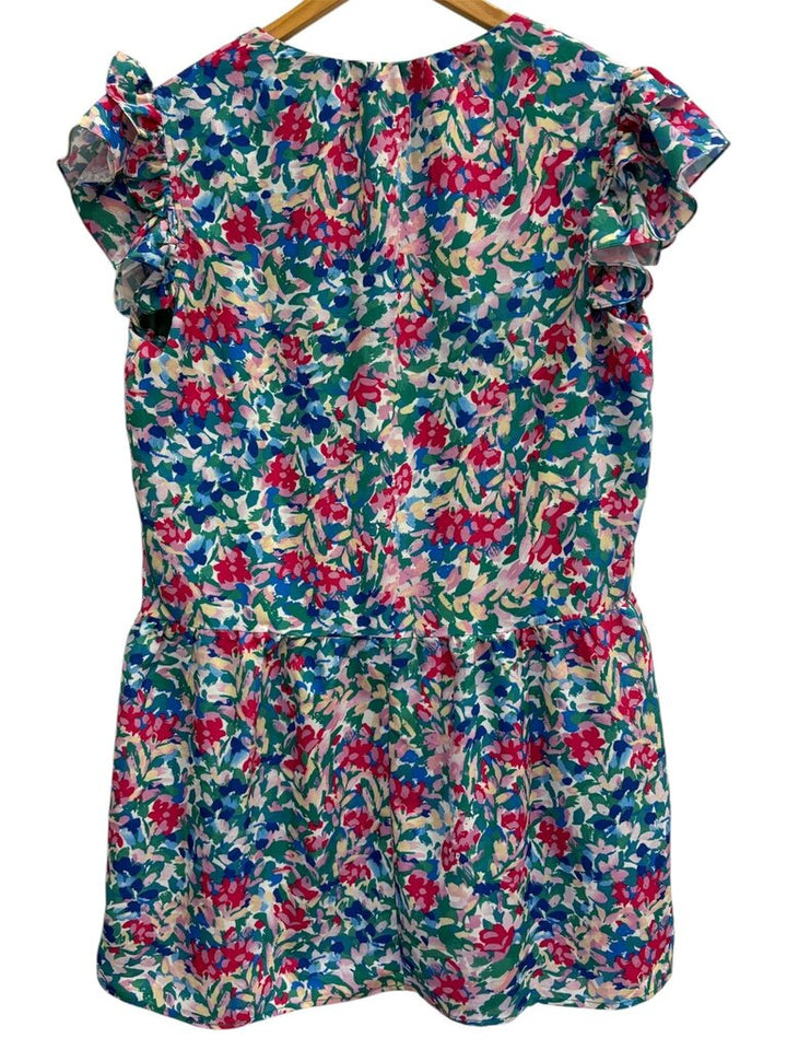 Pinch Flroal Ruffle Mini Dress - Size Large