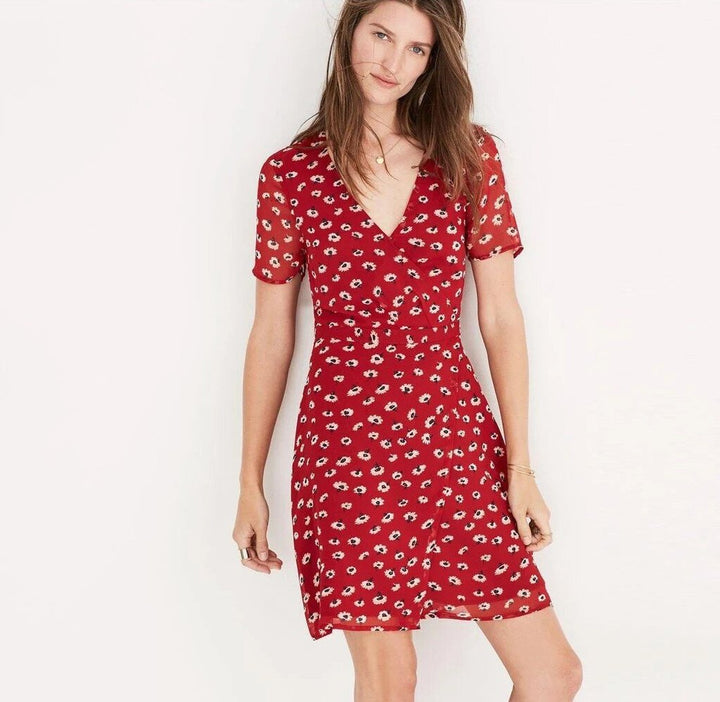 Madewell Wrap Mini Dress in Seattle Floral - Size 8