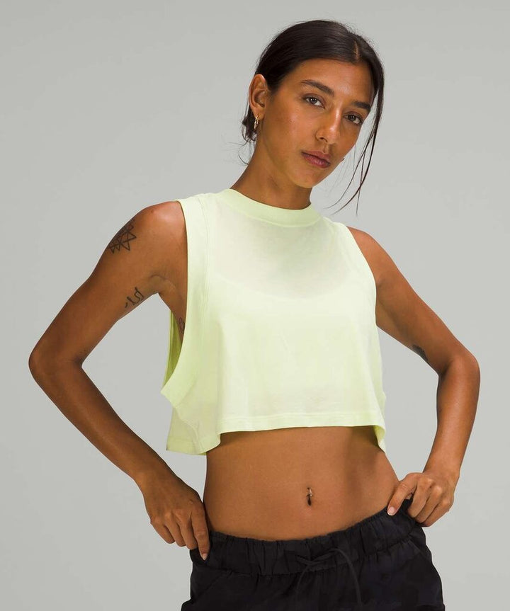 Lululemon All Yours Crop Tank - Crispin Green - Size 8