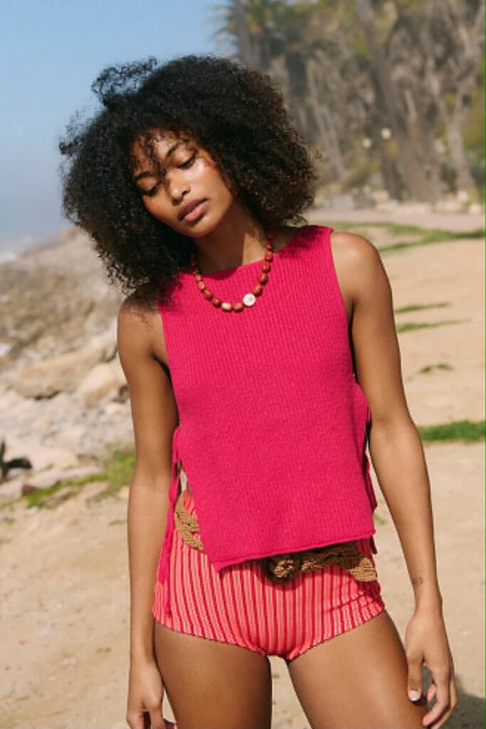 Free People Lizzie Sweater Top in Love Potion - Size XS