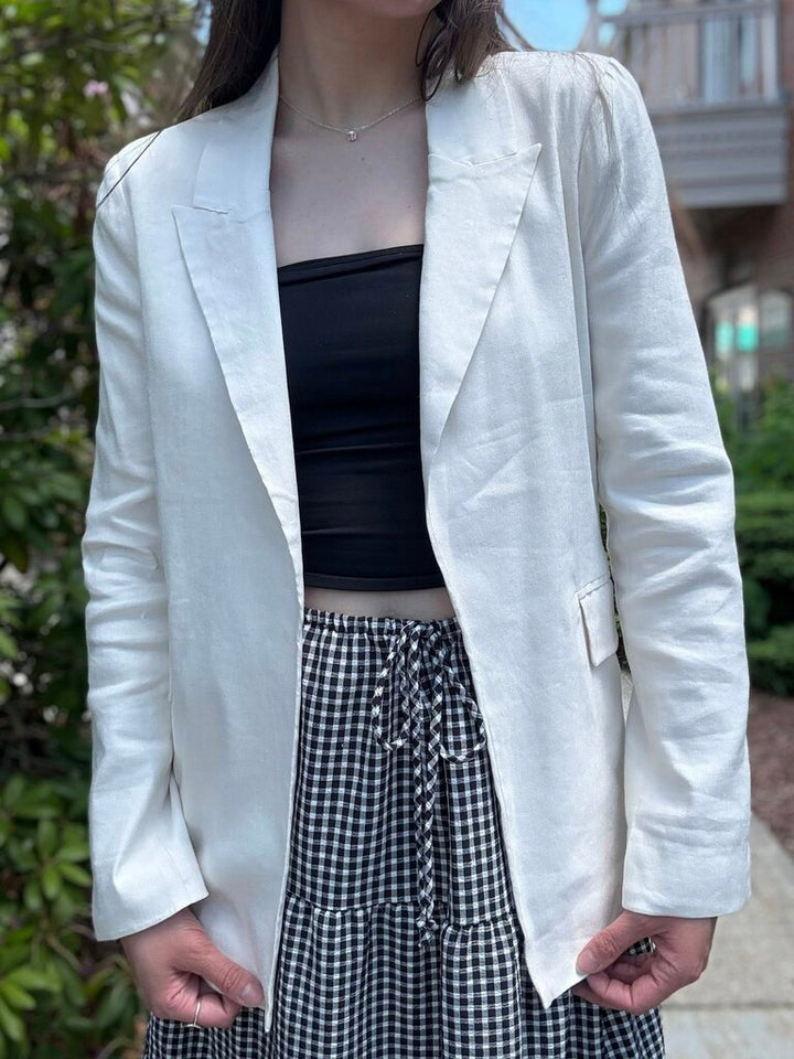 Jason Wu Linen Blend Open Style Blazer - Size XS