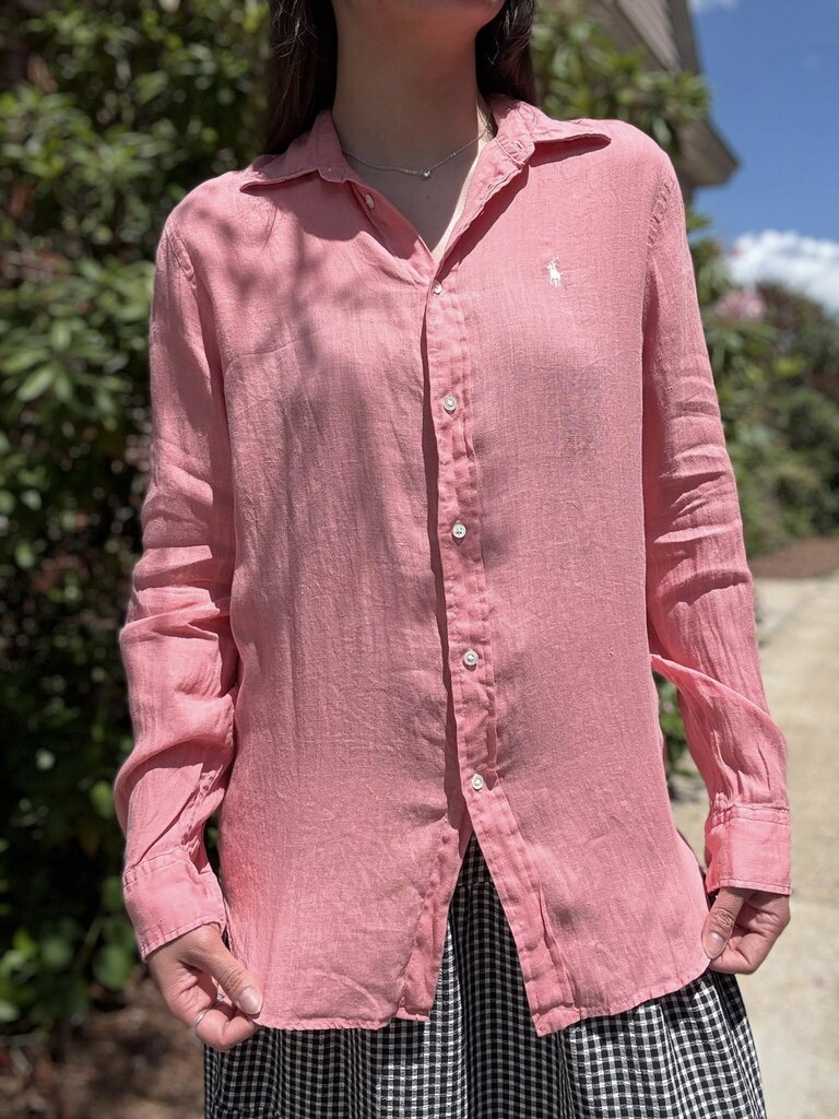 Polo Ralph Lauren Classic-Fit Linen Button-Up - Size Medium