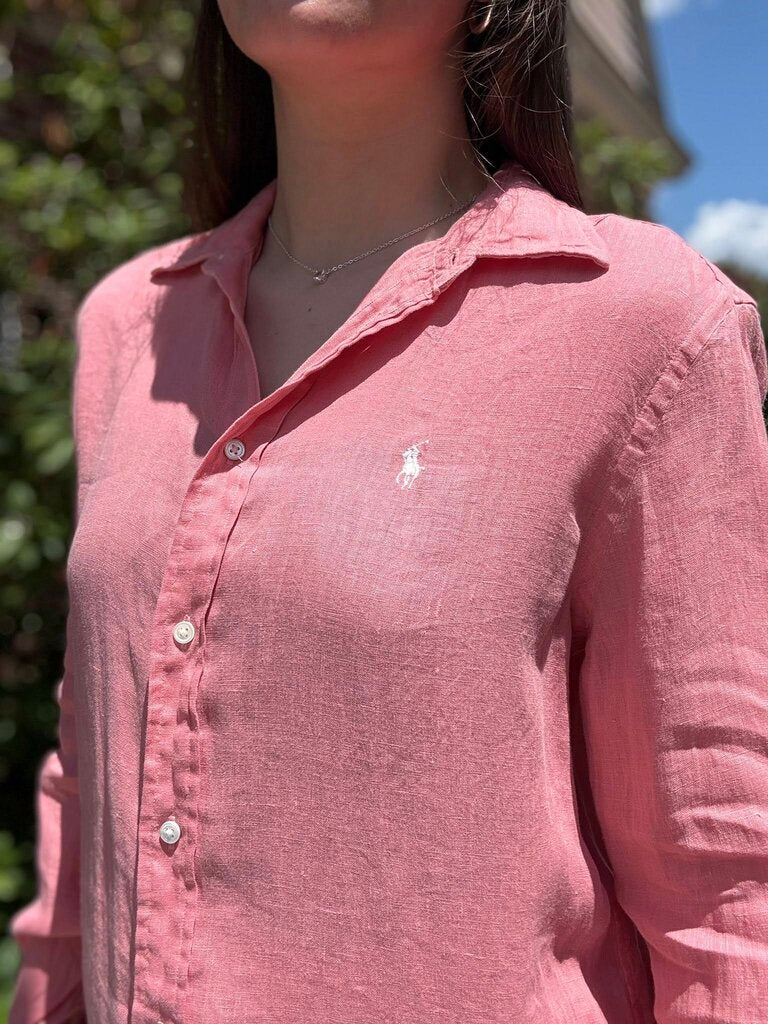 Polo Ralph Lauren Classic-Fit Linen Button-Up - Size Medium