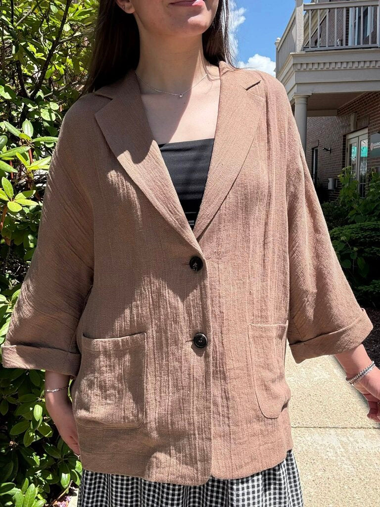 Peserico Linen Half Sleeve Blazer - Size 46
