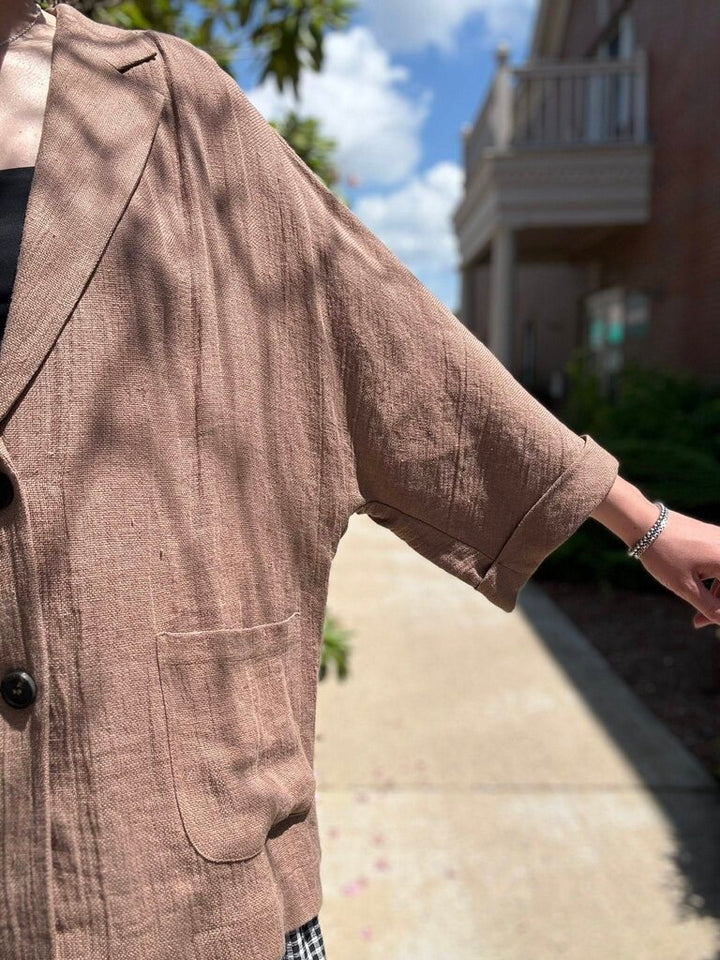 Peserico Linen Half Sleeve Blazer - Size 46