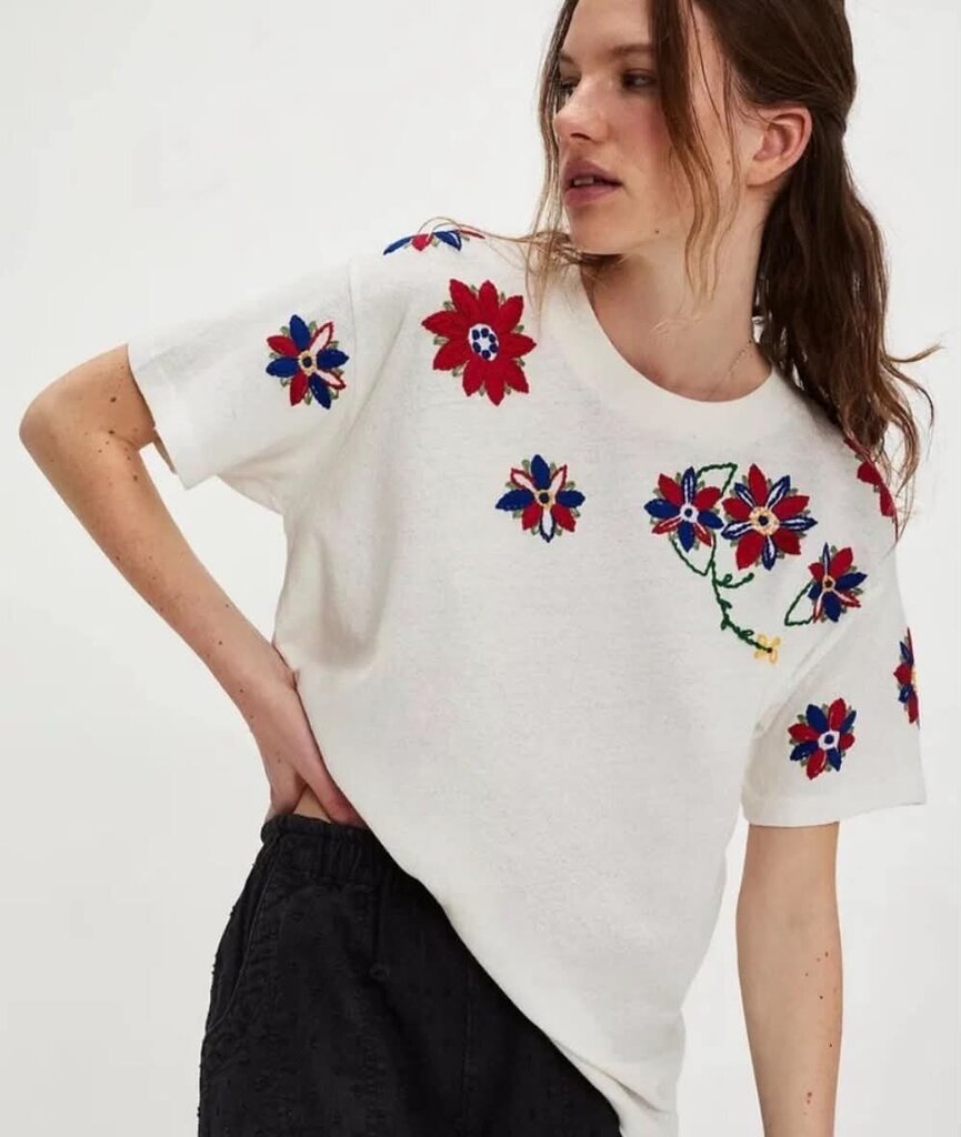 Free People Petal Stitch Tissue Tee - Size XS