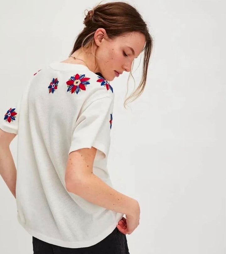Free People Petal Stitch Tissue Tee - Size XS