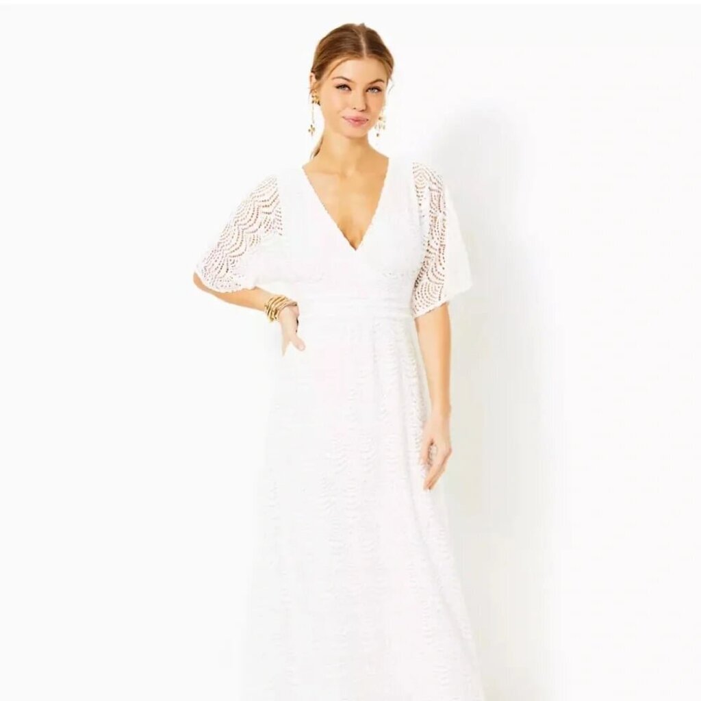 Lilly Pulitzer Parigi Elbow Sleeve Maxi Dress - Size Small