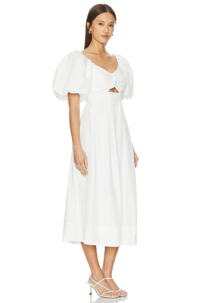 ASTR Cut-Out Puff-Sleeve Midi-Dress - Size Small