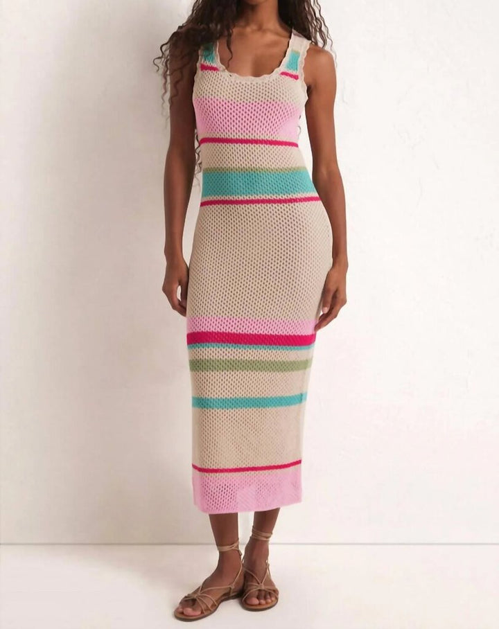 Z Supply NWT Ibiza Stripe Crochet Sweater Midi Dress - Size Medium