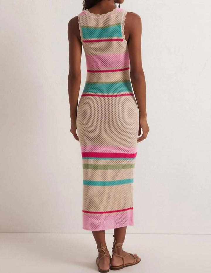 Z Supply NWT Ibiza Stripe Crochet Sweater Midi Dress - Size Medium