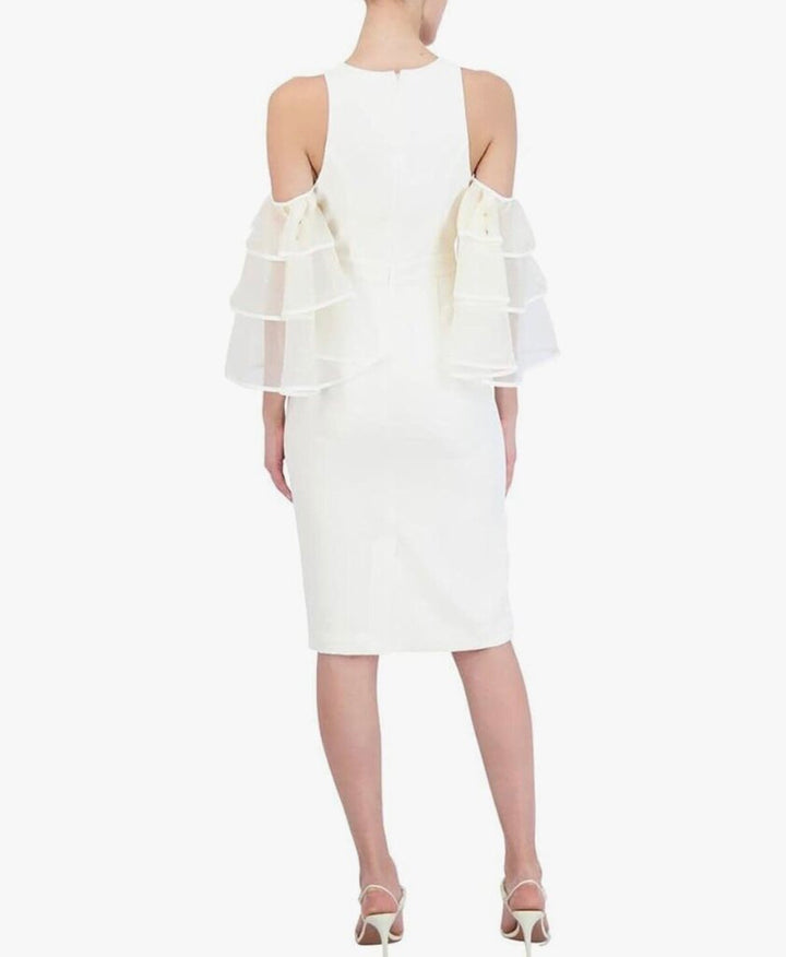 BCBG Max Azria NWT Ruffled Tiered Bell Sleeve Cold Shoulder Dress - Size 4